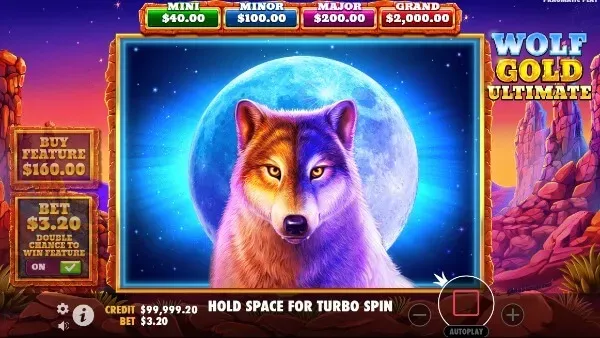 Wolf Gold Wolf Gold Ultimate slot game with two-toned wolf and blue moon